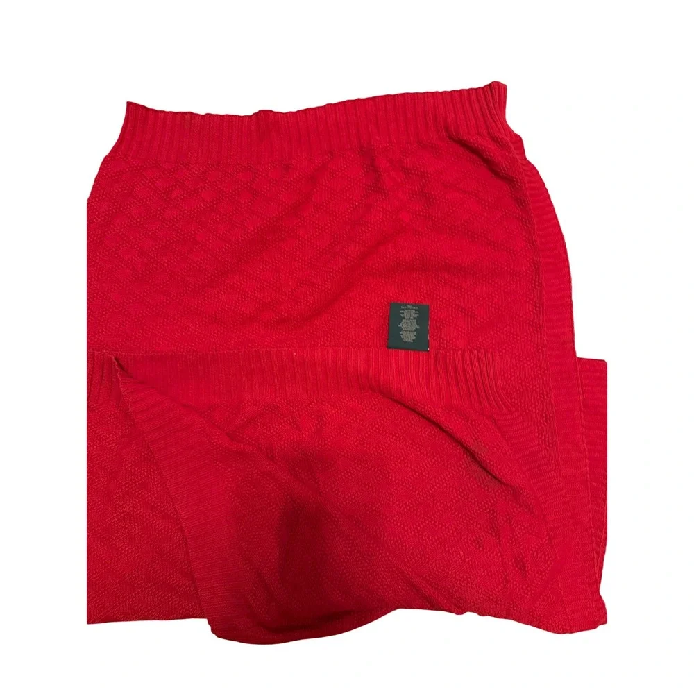 Lauren Ralph Lauren Red 100% Cotton Diamond Knit Throw Blanket 50x60 RN 41381